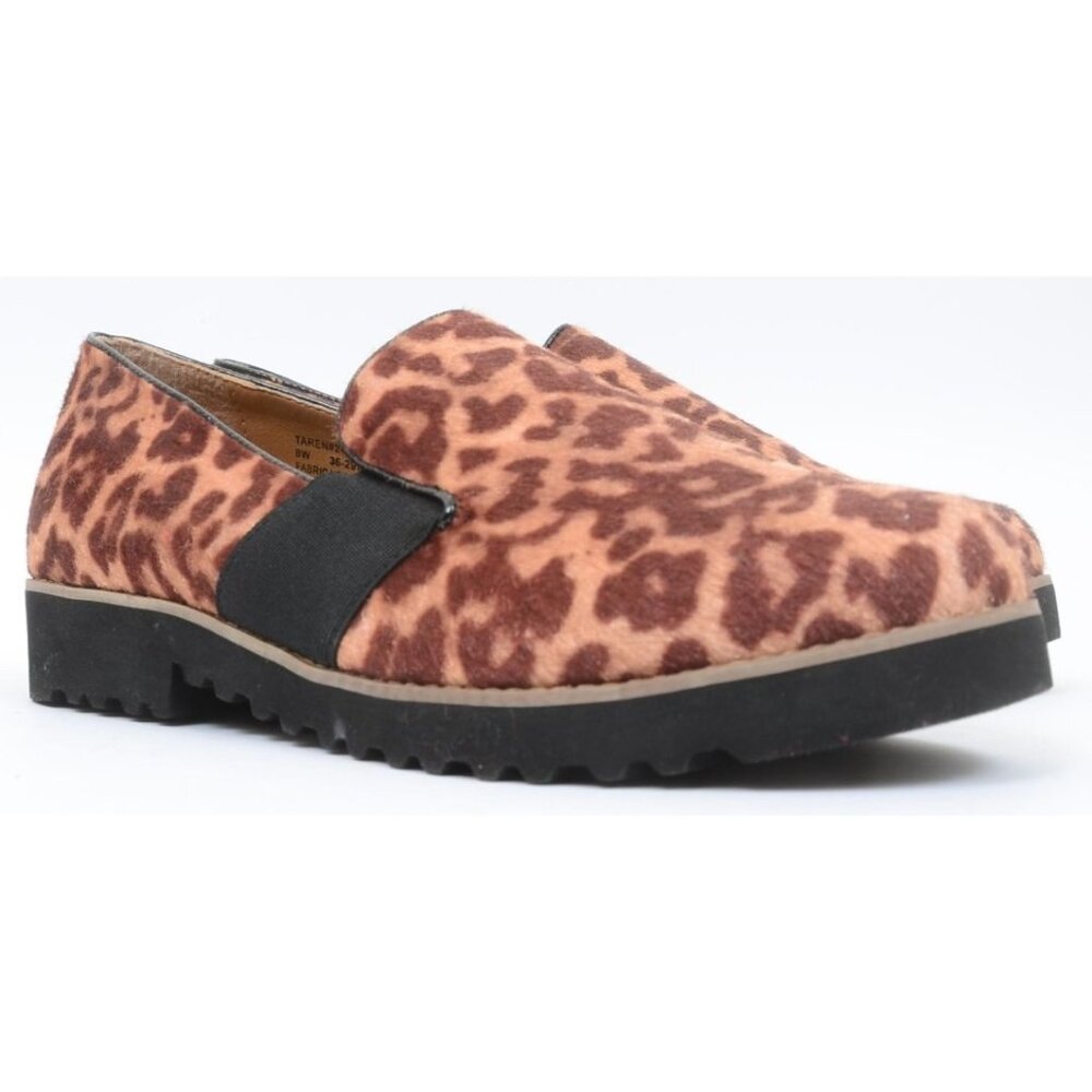 Comfortview Taren Leopard Flat Women's Size 8 WIDE Faux Suede Flats Wedge NEW